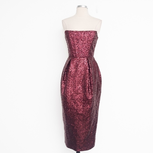 Bronx and Banco Maraya Sequin Strapless Midi Dress - Picture 2 of 15